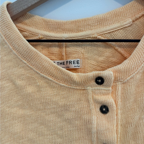 Free People Women's Button-Up Cropped Top - Orange - Picture 2 of 2